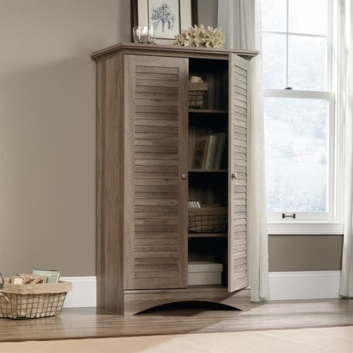 Sauder Harbor View Storage Cabinet in Salt Oak