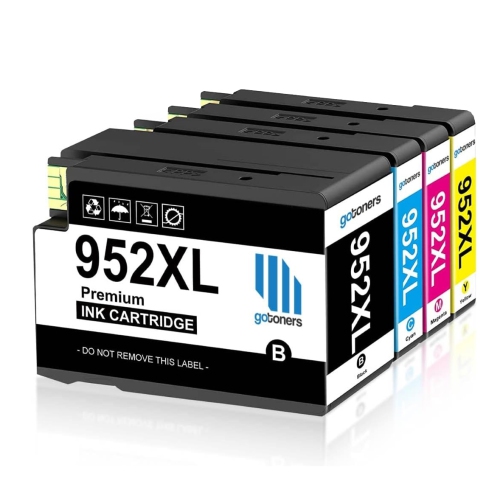 GOTONERS  Generic Packaged 4Pk HP 952Xl Cmyk High Yield Ink Cartridge for HP Officejet Pro 7740/8210/8216/8714/8720/8725/8746