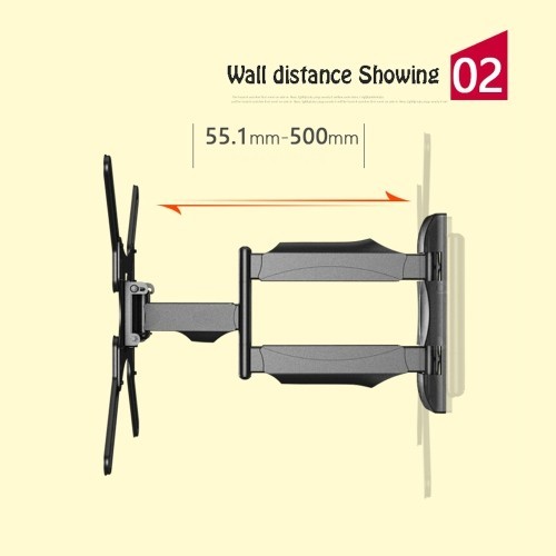 axGear LCD TV Wall Mount Flat Panel LED Full Motion 6 Swing Till Arms for 32-55 Inch