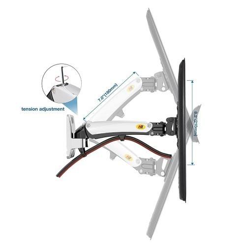 axGear Wall Mount Gas Strut Full Motion LED LCD Monitor Tilt Arm Bracket 19 - 27 in