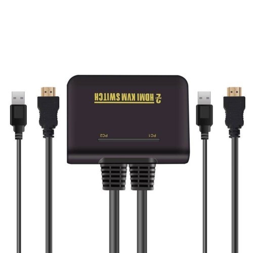 axGear axGear HDMI KVM Switch 2 Port with Cables for Keyboard Mouse Monitor Sharing