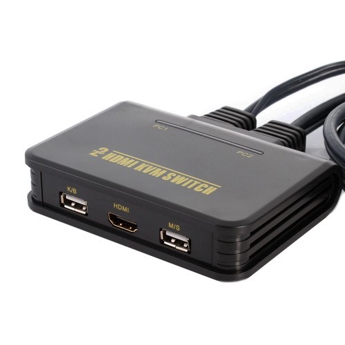 axGear axGear HDMI KVM Switch 2 Port with Cables for Keyboard Mouse Monitor Sharing