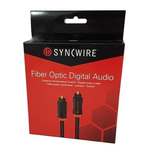 SyncWire Toslink Audio Optic Fiber Premium Cable Professional Metal Connectors Gold Plated 8 meters
