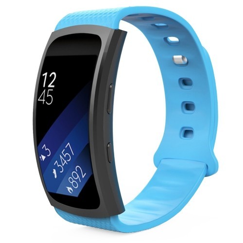 STRAPSCO  Silicone Medium-Long Length Sport Strap for Samsung Gear Fit 2 Sm R360 In In Light Blue