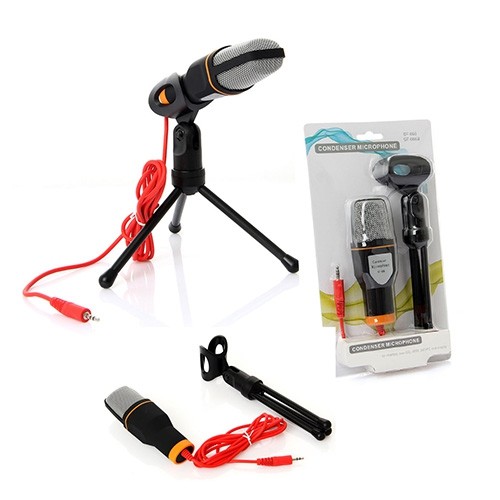 Multimedia Studio 3.5mm Condenser Wired Computer Microphone Mic+Tripod Stand for PC Laptop Notebook