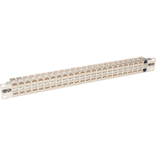 Tripp Lite 48-Port 1U Rack-Mount STP Shielded Cat6a Feedthrough Patch Panel, RJ45 Ethernet