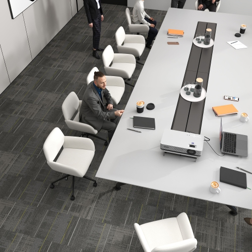 Homy Casa Adjustable Task Chair with Ergonomic Back Soft Seat Wheels, Beige Fabric Upholstery