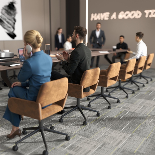 Homy Casa Adjustable Task Chair with Ergonomic Back Soft Seat Wheels, Brown Faux Suede Upholstery