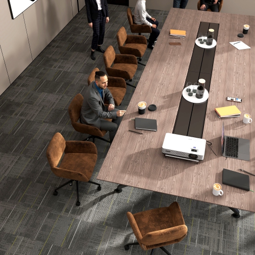 Homy Casa Adjustable Task Chair with Ergonomic Back Soft Seat Wheels, Brown Faux Suede Upholstery