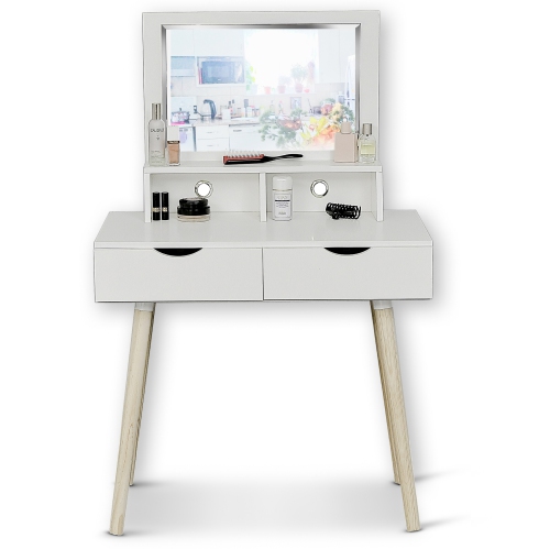 ViscoLogic VOGUE Contemporary Makeup Vanity Dressing Table with Detachable Mirror