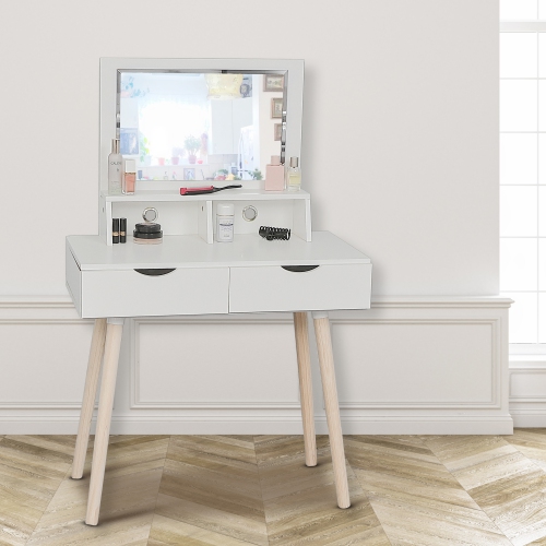 ViscoLogic VOGUE Contemporary Makeup Vanity Dressing Table with Detachable Mirror