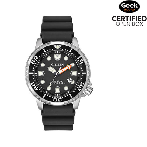 Open Box - Citizen Promaster Diver 42mm Men's Solar Powered Sport Watch - Black/Silver