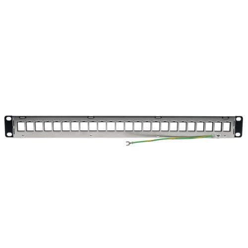 Tripp Lite 24-Port Keystone Blank Patch Panel RJ45, USB, HDMI, Cat5e/Cat6 Rackmount Shielded 1URM TAA