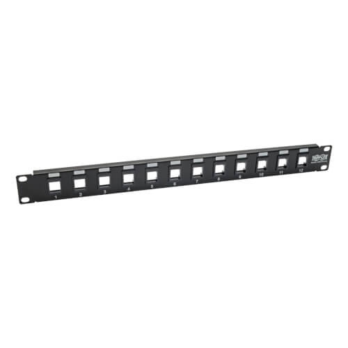 Tripp Lite Unshielded Blank Keystone/Multimedia Patch Panel 12-Port 1U Rack-Mount - Black -