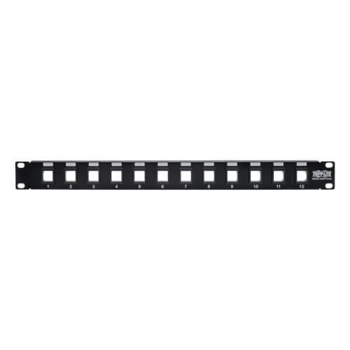 Tripp Lite Unshielded Blank Keystone/Multimedia Patch Panel 12-Port 1U Rack-Mount - Black -