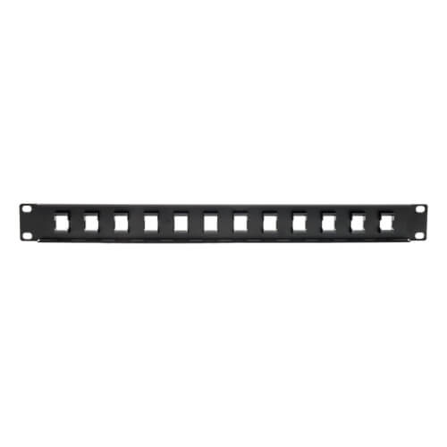Tripp Lite Unshielded Blank Keystone/Multimedia Patch Panel 12-Port 1U Rack-Mount - Black -