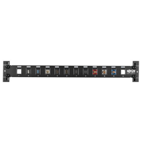 Tripp Lite Unshielded Blank Keystone/Multimedia Patch Panel 12-Port 1U Rack-Mount - Black -