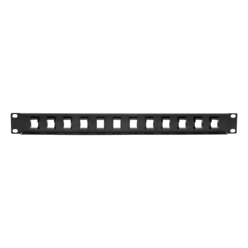 Tripp Lite Unshielded Blank Keystone/Multimedia Patch Panel 12-Port 1U Rack-Mount - Black -