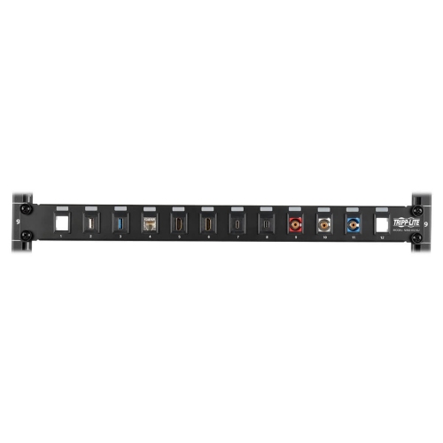 Tripp Lite Unshielded Blank Keystone/Multimedia Patch Panel 12-Port 1U Rack-Mount - Black -
