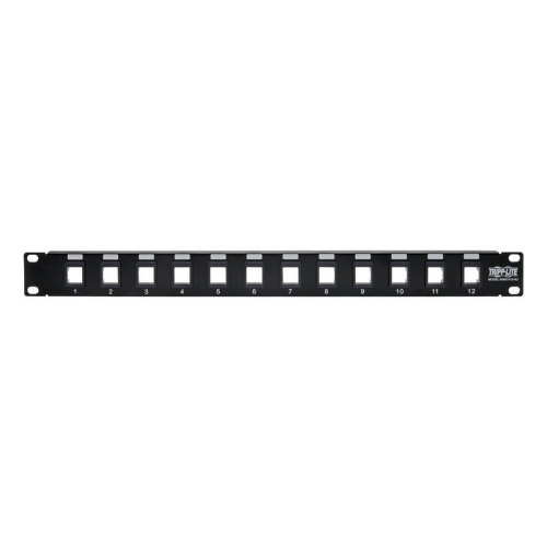Tripp Lite Unshielded Blank Keystone/Multimedia Patch Panel 12-Port 1U Rack-Mount - Black -