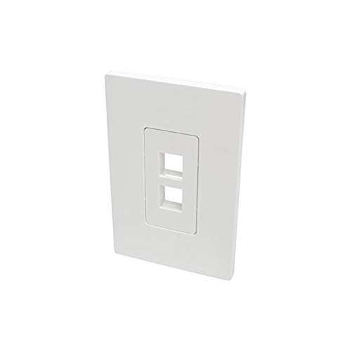 Tripp Lite N080-102 Single-Gang 2-Port Universal Keystone Wall Plate, Cat5/6/6a, USB, HDMI, DisplayPort, RCA, White