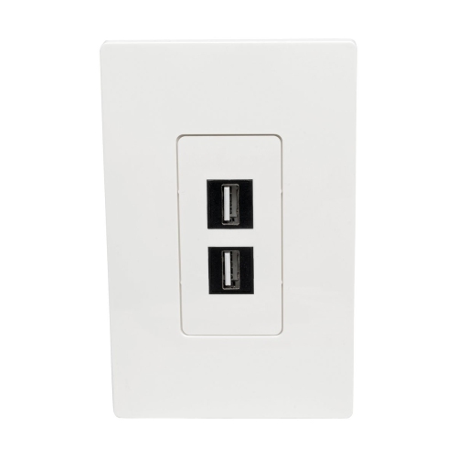 Tripp Lite N080-102 Single-Gang 2-Port Universal Keystone Wall Plate, Cat5/6/6a, USB, HDMI, DisplayPort, RCA, White