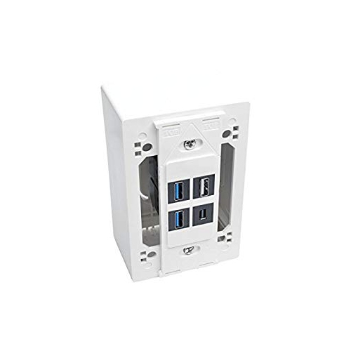 Tripp Lite N080-SMB1-WH Single-Gang Surface-Mount Junction Box, Wall Plate, White