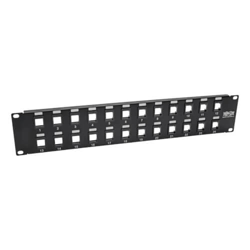 Tripp Lite Unshielded Blank Keystone/Multimedia Patch Panel 24-Port 2U Rack-Mount - Black -
