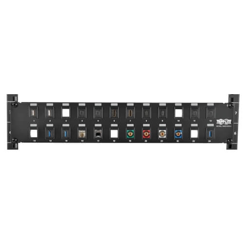 Tripp Lite Unshielded Blank Keystone/Multimedia Patch Panel 24-Port 2U Rack-Mount - Black -