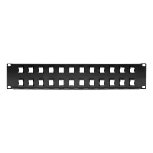 Tripp Lite Unshielded Blank Keystone/Multimedia Patch Panel 24-Port 2U Rack-Mount - Black -