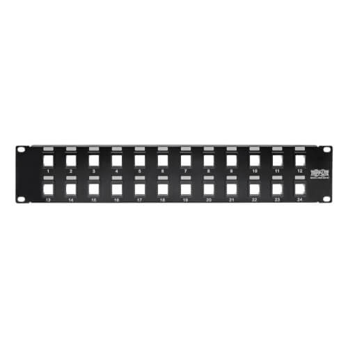 Tripp Lite Unshielded Blank Keystone/Multimedia Patch Panel 24-Port 2U Rack-Mount - Black -