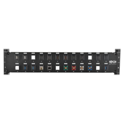 Tripp Lite Unshielded Blank Keystone/Multimedia Patch Panel 24-Port 2U Rack-Mount - Black -