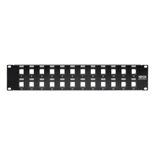 Tripp Lite Unshielded Blank Keystone/Multimedia Patch Panel 24-Port 2U Rack-Mount - Black -