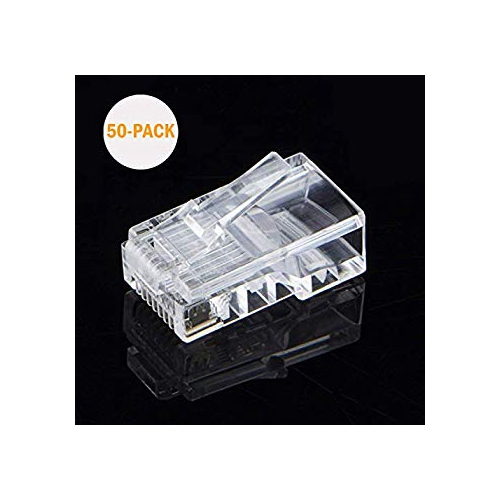 CableCreation 50-PACK Cat 5E RJ45 Connector 8P8C UTP Network Plug Transparent