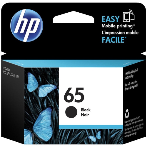 HP  65 Original Ink Cartridge (N9K02An), N9K02An#140 In Black