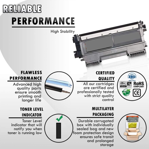 3 High Yield Inkfirst® High Yield Compatible Toner Cartridges TN-450 TN450 Replacement for Brother TN-450 Black HL-2220