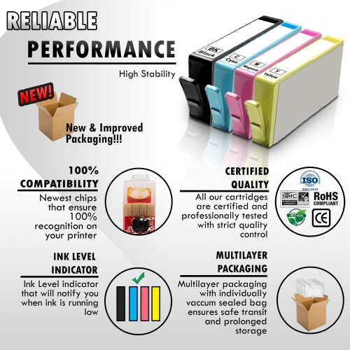 10 Inkfirst® High Yield Compatible Ink Cartridges replacement for HP 564 XL 564XL Photosmart 5510 5515 5520 6510 6520 6525