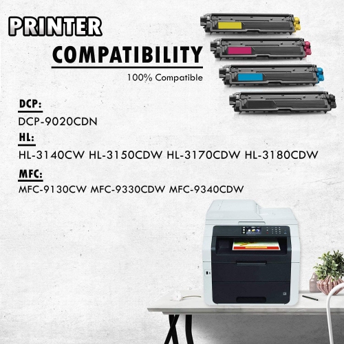 1 Set of 4 Inkfirst® Compatible Toner Cartridges TN221BK TN221C TN221M TN221Y TN225 Replacement for Brother TN221 TN225