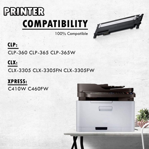 2 Inkfirst® Black Compatible Toner Cartridge CLT-K406S 406S Replacement for Samsung CLP-365 Xpress C460FW CLP-360 CLX-3305