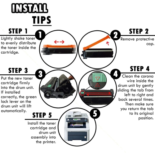 2 Inkfirst® Black Compatible Toner Cartridge TN210 TN-210 TN210 BK Replacement for Brother TN210 HL-3040CN HL-3070CW