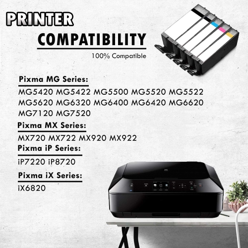 5 Set of 5 Inkfirst Compatible PGI-250XL CLI-251XL PGI-250 CLI-251 Ink Cartridges Replacement for Canon PGI250XL CLI251XL