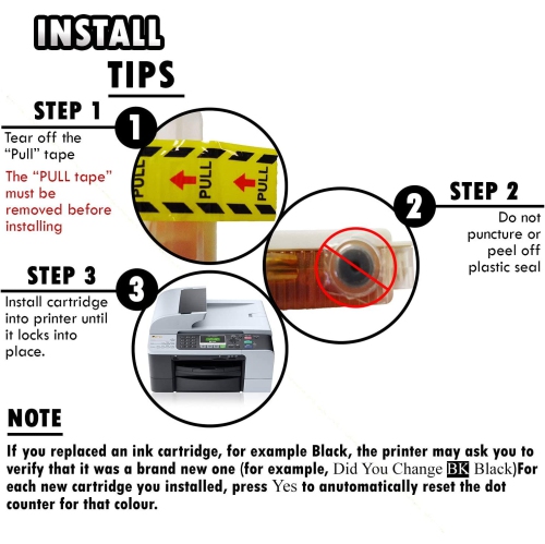 6 Inkfirst® Compatible Ink Cartridges LC51BK LC51C LC51M LC51Y Replacement for Brother LC51 DCP-130C DCP-330C 1SET+2BK