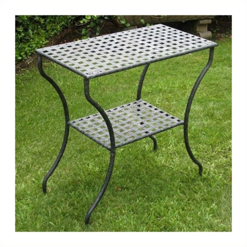 INTERNATIONAL  Caravan Mandalay Iron Patio Wall Table In Antique In Black