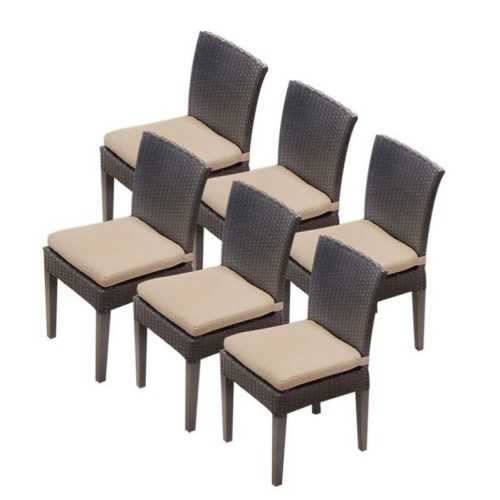TKC Napa Wicker Patio Dining Chairs in Wheat