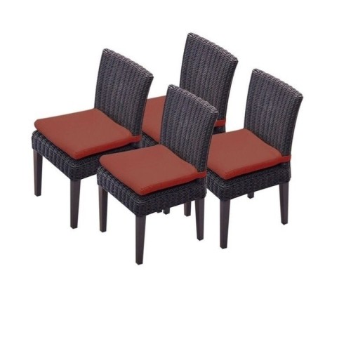 TKC Venice Wicker Patio Dining Chairs in Terracotta