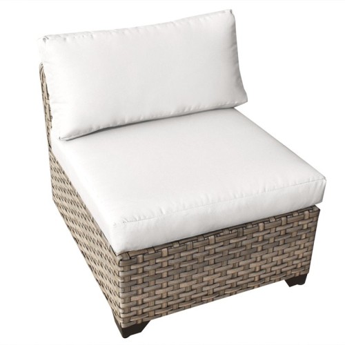 TKC Monterey Armless Patio Chair in White