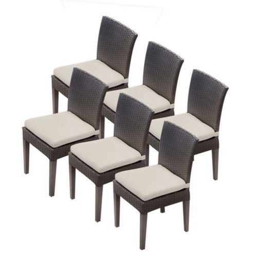 TKC Napa Wicker Patio Dining Chairs in Beige