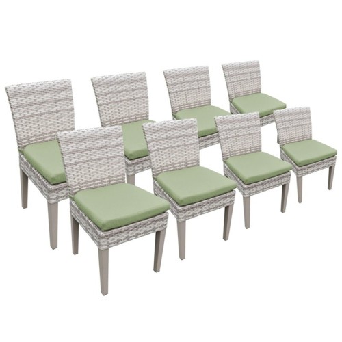 TK CLASSICS Tkc Fairmont Patio Dining Side Chair In Green (Set Of 8)