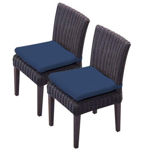 TKC Venice Patio Dining Side Chair in Navy
