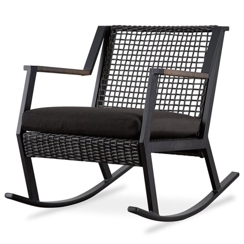 Real Flame Calvin Aluminum Patio Rocker in Black